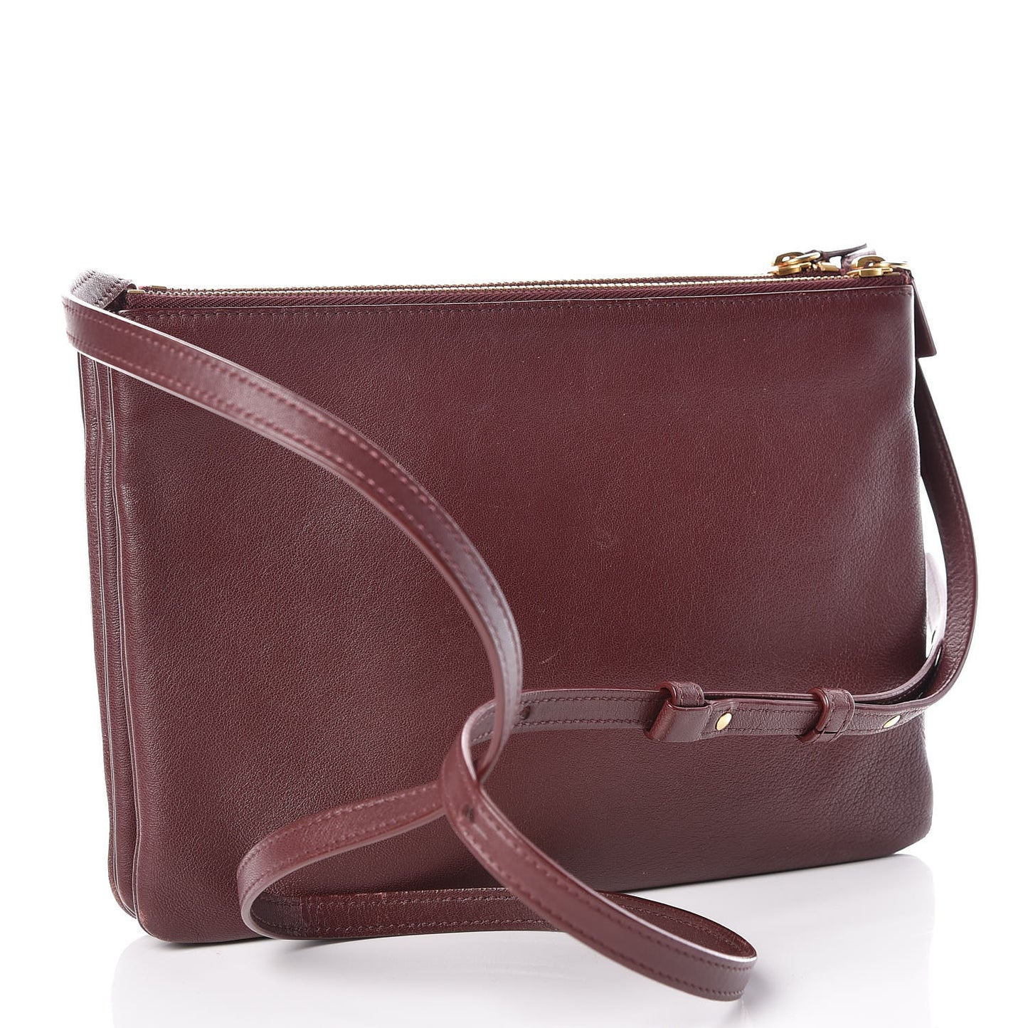 Lambskin Large Trio Crossbody Bag Burgundy