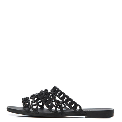 Hermes Rubber Chaine d'Ancre Nude Sandals 36 Black 1 of 16