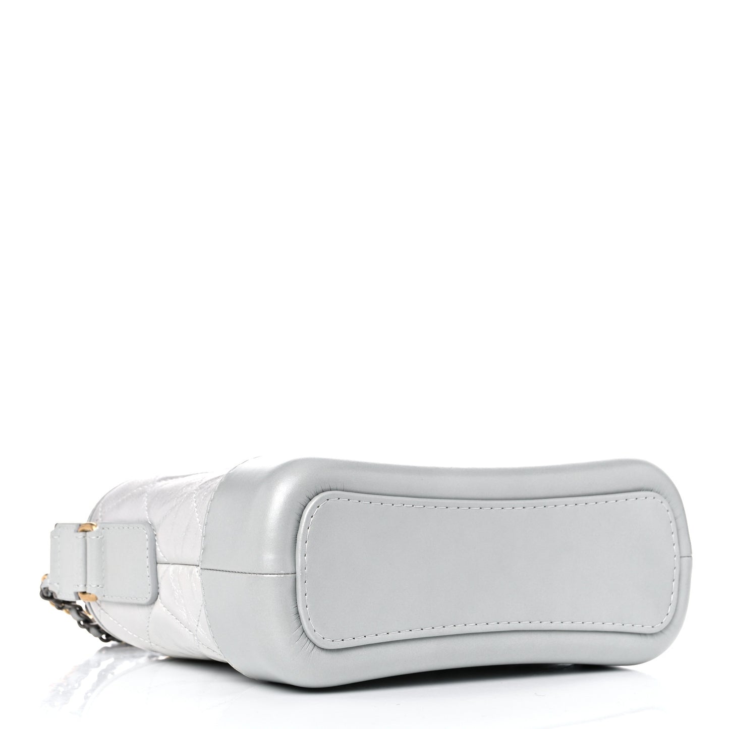 Metallic Aged Calfskin Quilted Small Gabrielle Hobo Silver