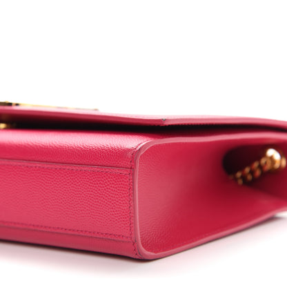 Saint Laurent Grain De Poudre Medium Monogram Kate Satchel Lipstick Fuchsia 8 of 9