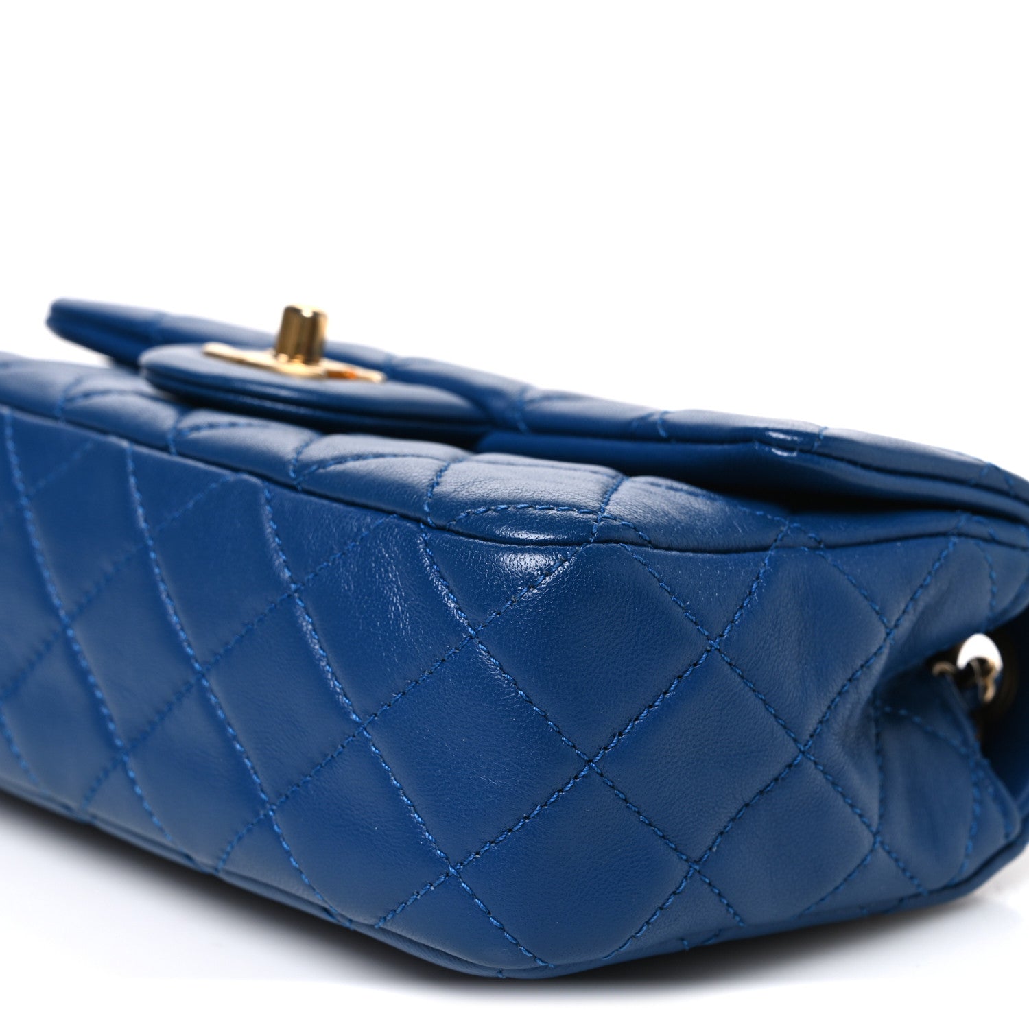 Chanel Lambskin Quilted Pearl Crush Mini Rectangular Flap Blue 10 of 10
