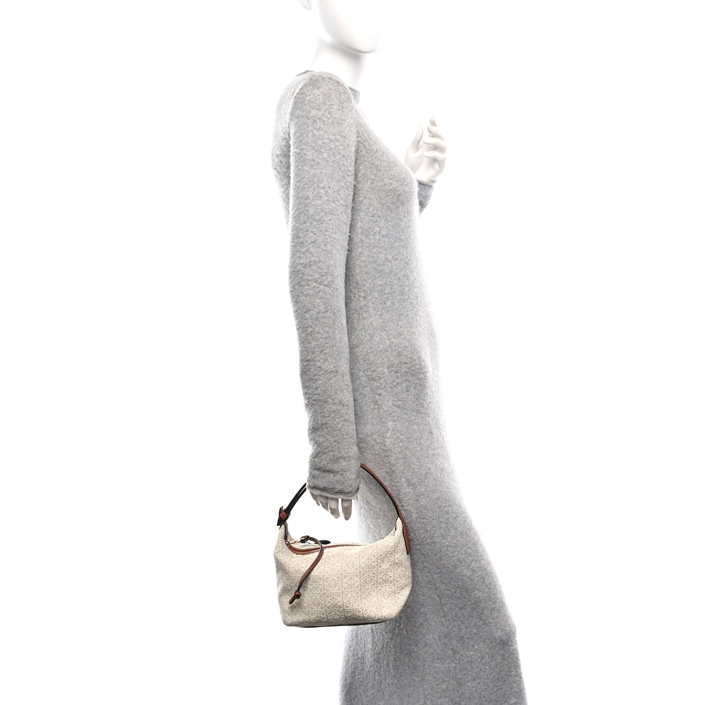 Jacquard Anagram Calfskin Small Cubi Bag Ecru Tan