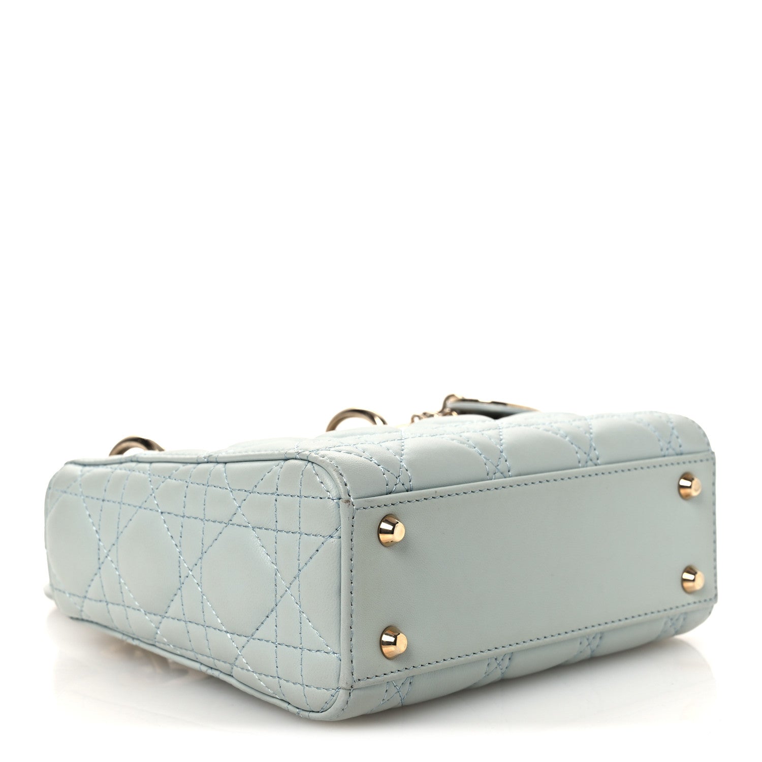 Christian Dior Lambskin Cannage Mini Lady Dior Blue 4 of 14