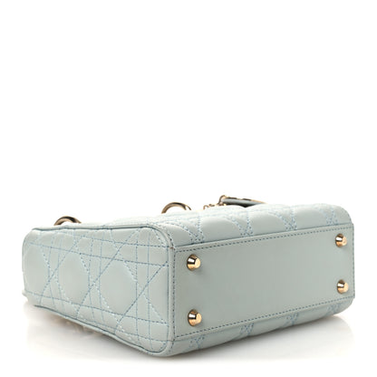 Christian Dior Lambskin Cannage Mini Lady Dior Blue 4 of 14