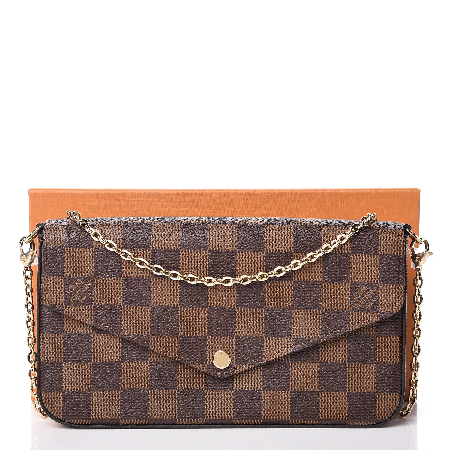 Louis Vuitton Damier Ebene Pochette Felicie Chain Wallet 12 of 12