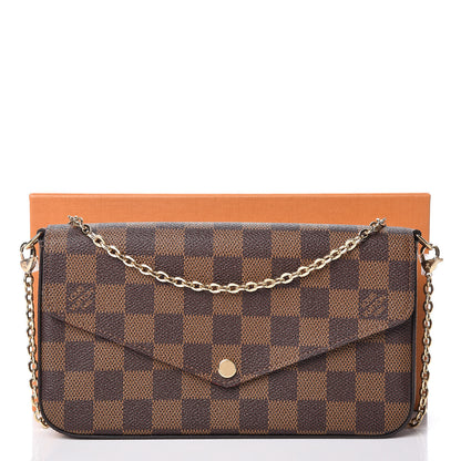 Louis Vuitton Damier Ebene Pochette Felicie Chain Wallet 12 of 12