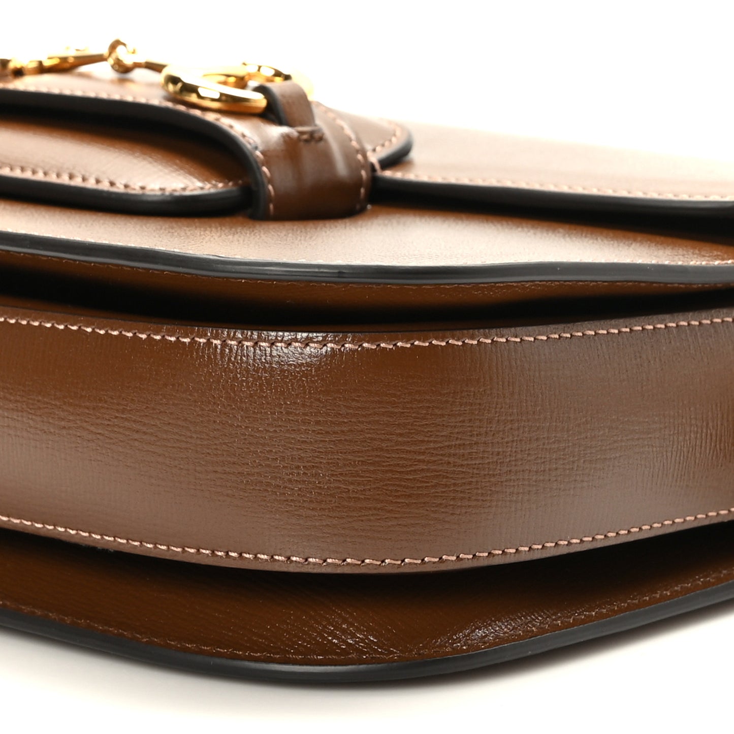 Azalea Calfskin Horsebit 1955 Shoulder Bag Brown Sugar