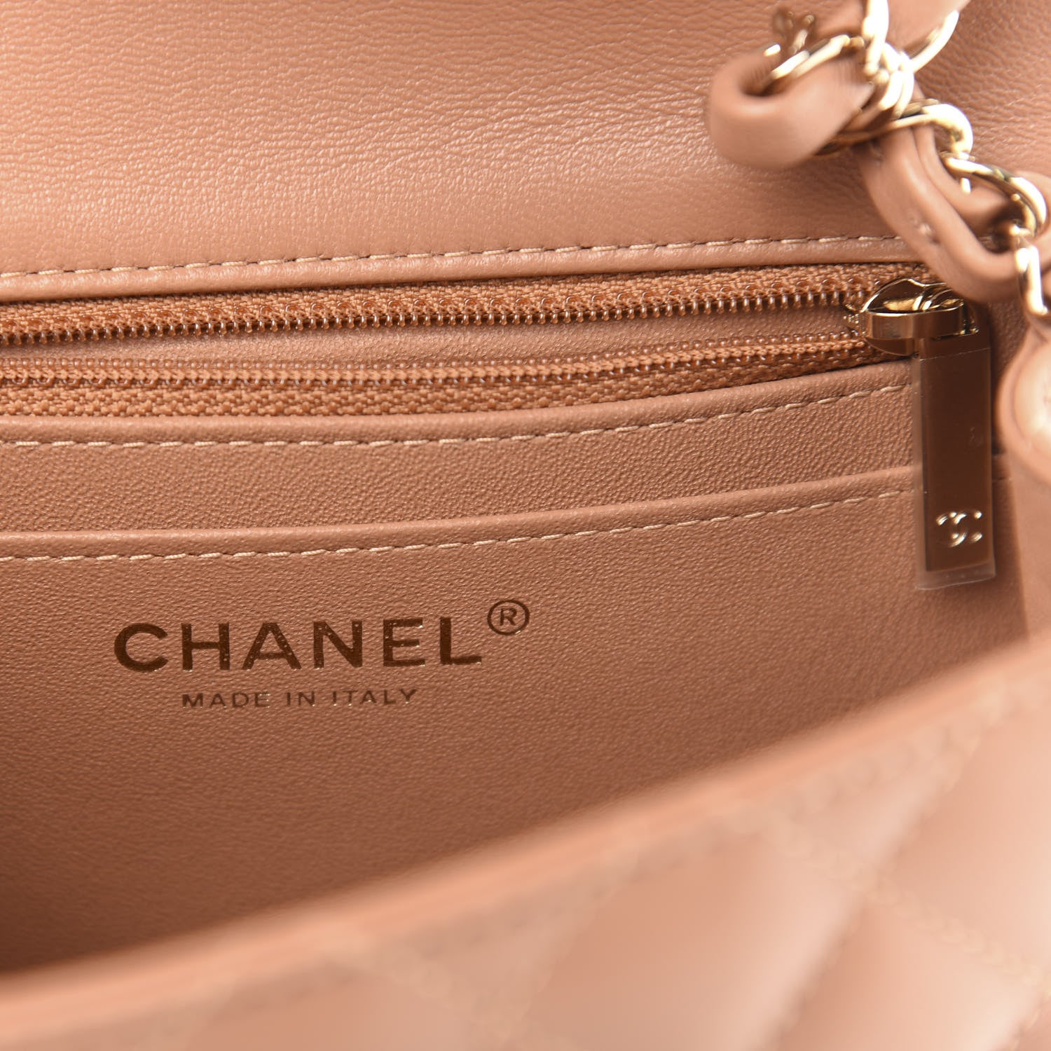 Chanel Lambskin Quilted Mini Square Flap Brown 9 of 12