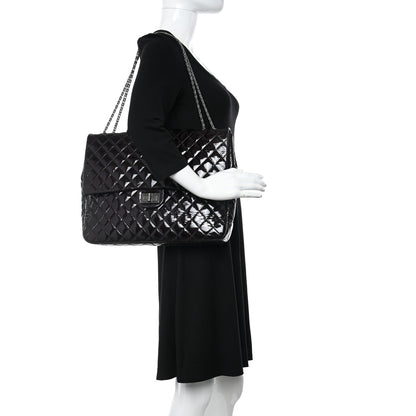 Chanel Patent Quilted Reissue XL Maxi Flap Black 2 of 10