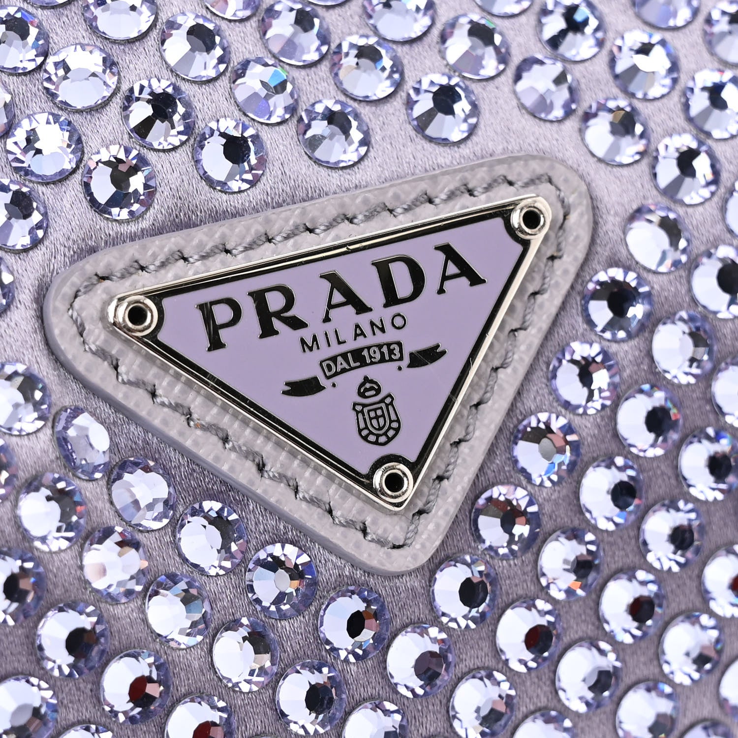 Prada Satin Crystal Mini Re-Edition 2000 Bag Glicine 11 of 11