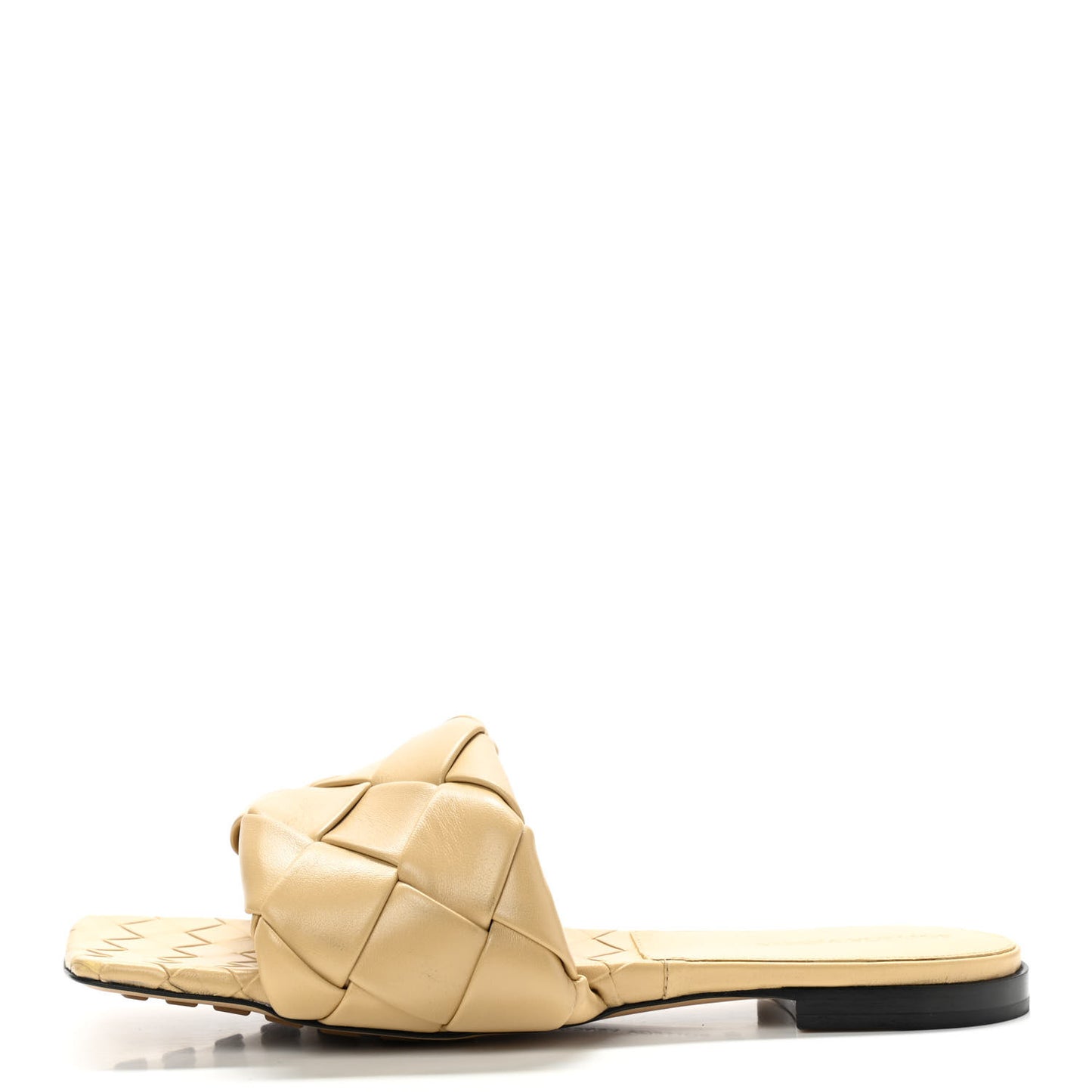 Nappa Maxi Intrecciato Lido Flat Sandals 40.5 Cane Sugar