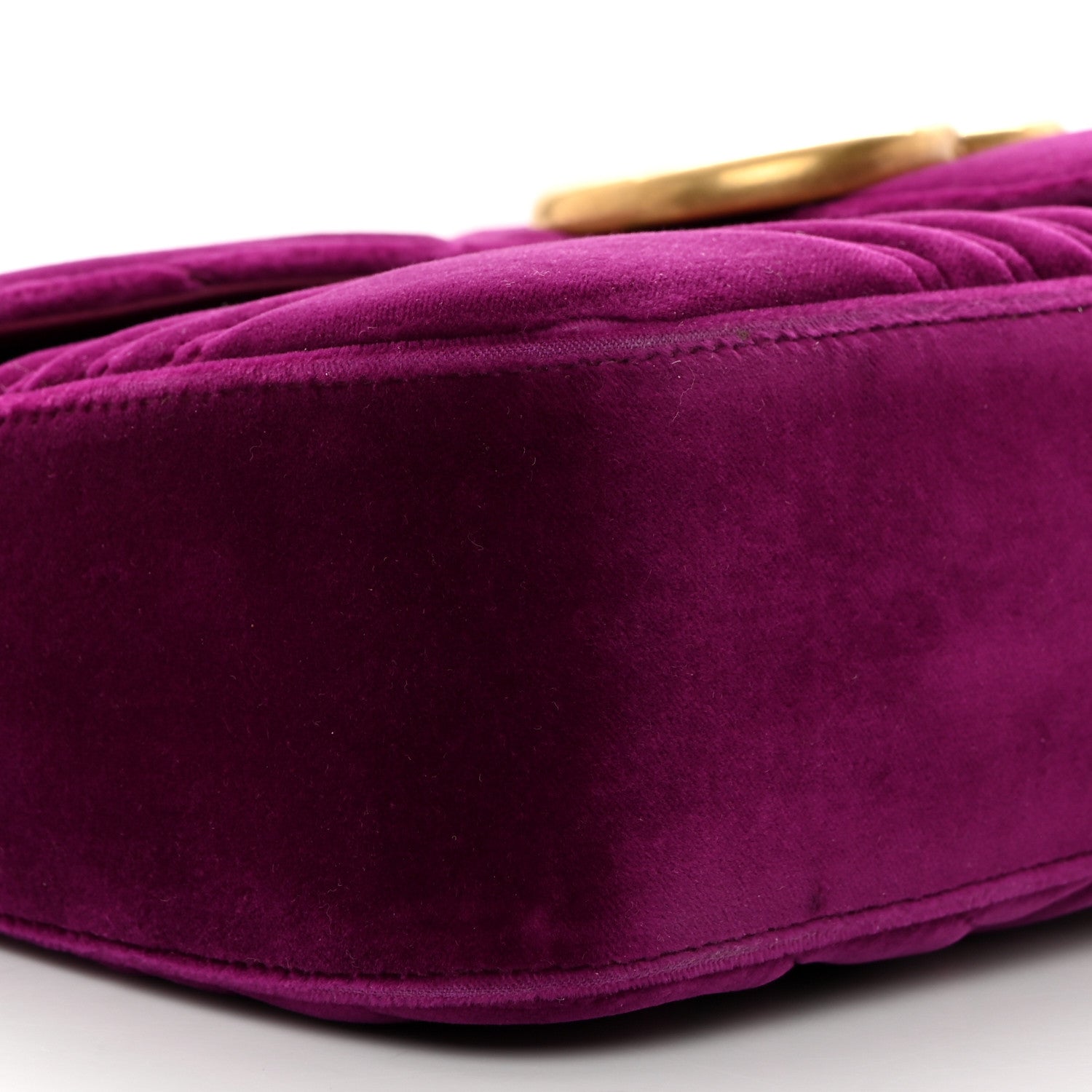 Gucci Velvet Matelasse Medium GG Marmont Shoulder Bag Fuchsia Violet Cyclamen 9 of 10