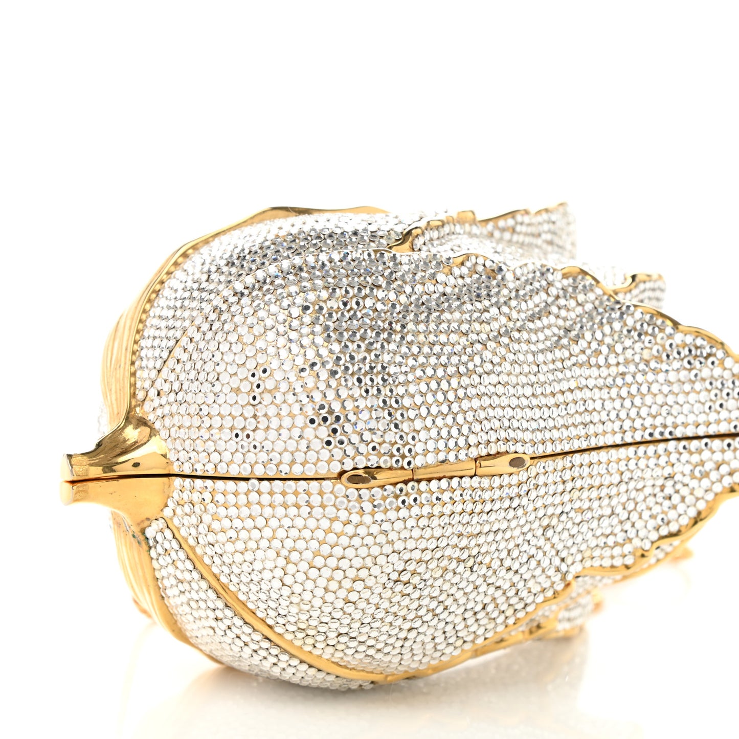 Crystal Tulip Minaudiere Chain Clutch Amethyst White Gold