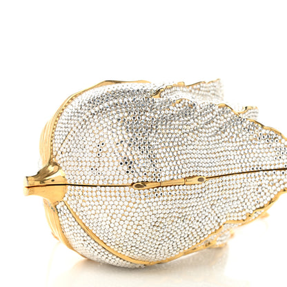 Judith Leiber Crystal Tulip Minaudiere Chain Clutch Amethyst White Gold 8 of 9