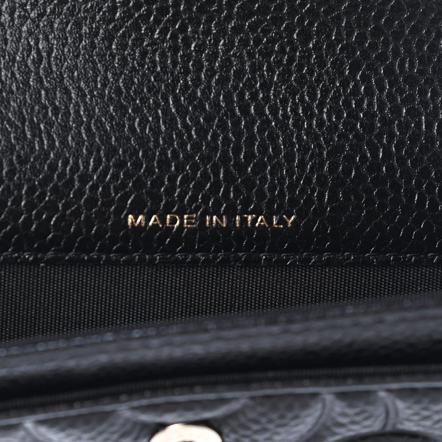 Caviar Camellia Embossed Card Holder Wallet Black