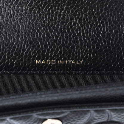 Chanel Caviar Camellia Embossed Card Holder Wallet Black 7 of 9