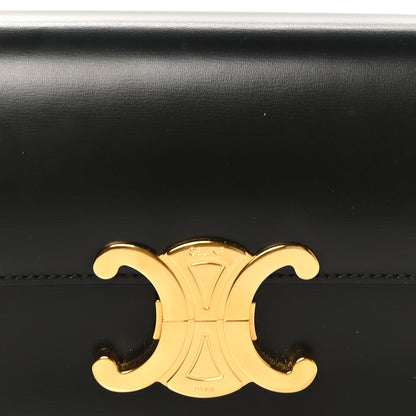 Celine Shiny Calfskin Triomphe Shoulder Bag Black 7 of 9