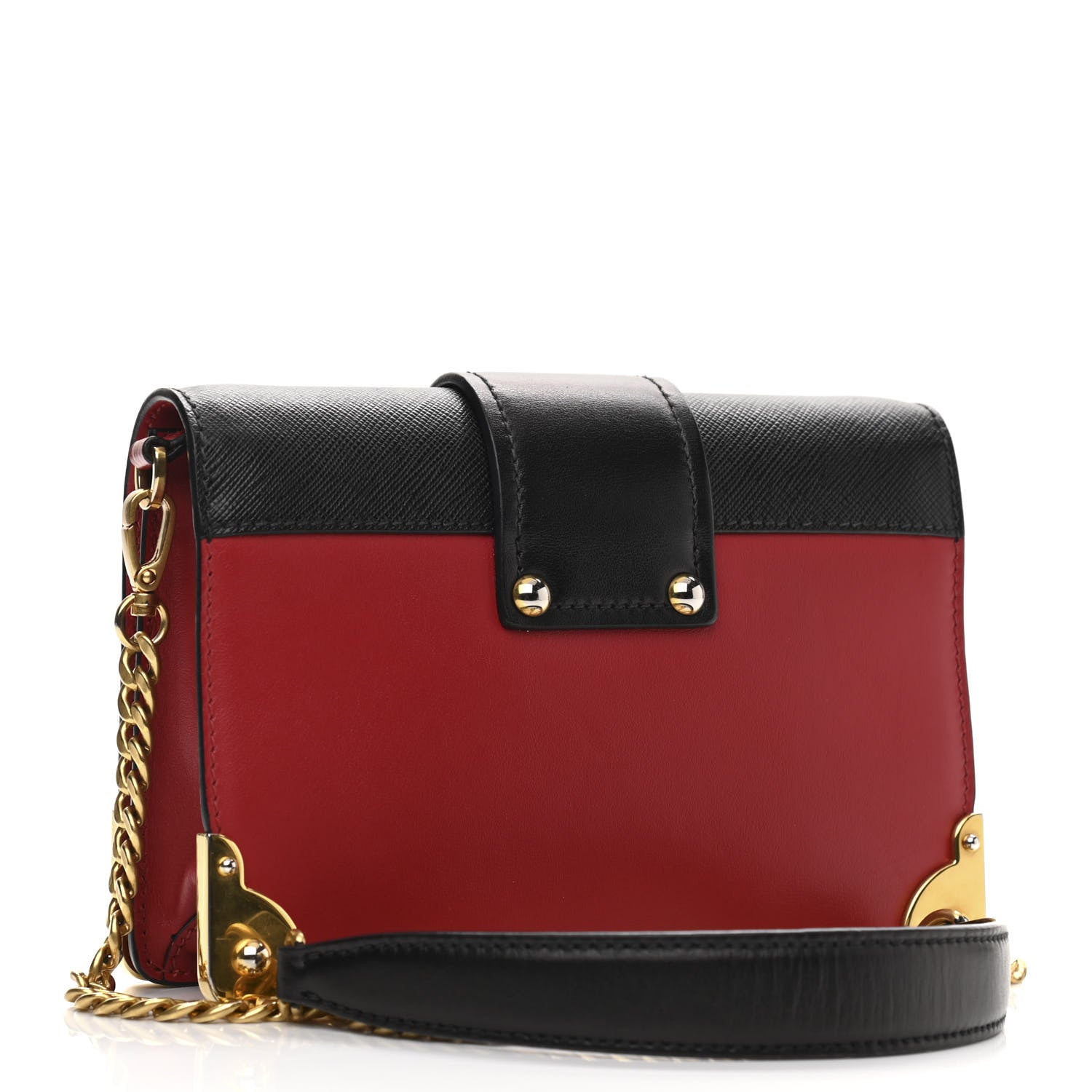 Prada City Calfskin Saffiano Cahier Bag Fuoco Black 3 of 9