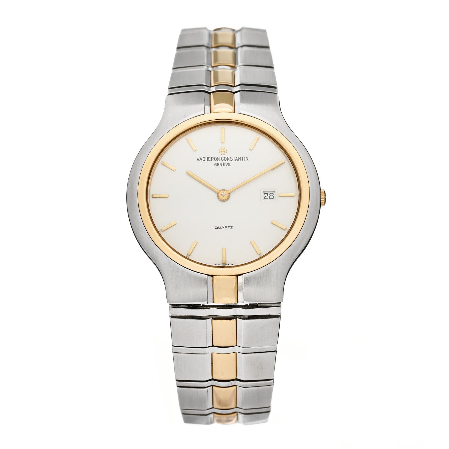 Vacheron Constantin Stainless Steel 18K Yellow Gold 34mm Phidias Quartz Watch White 1 of 4
