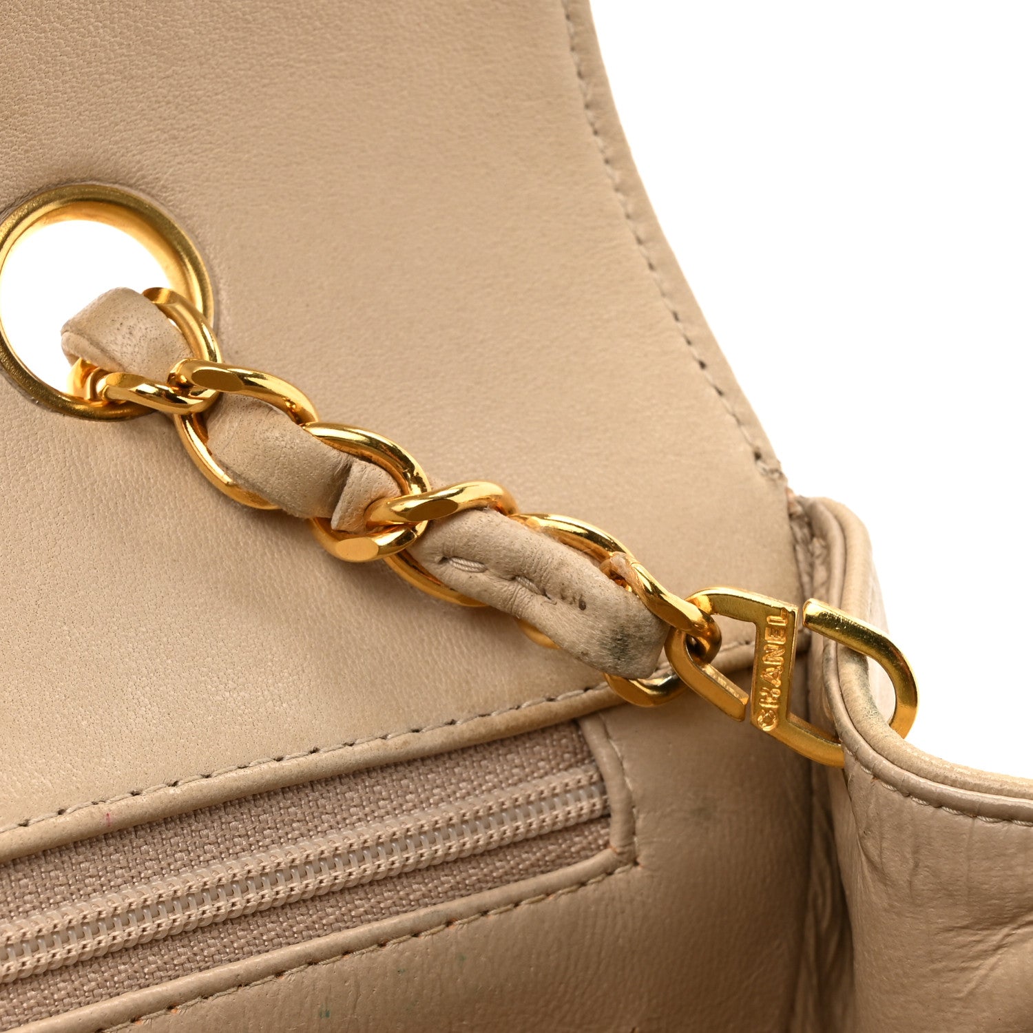 Chanel Lambskin Quilted Small Single Flap Beige 13 of 19