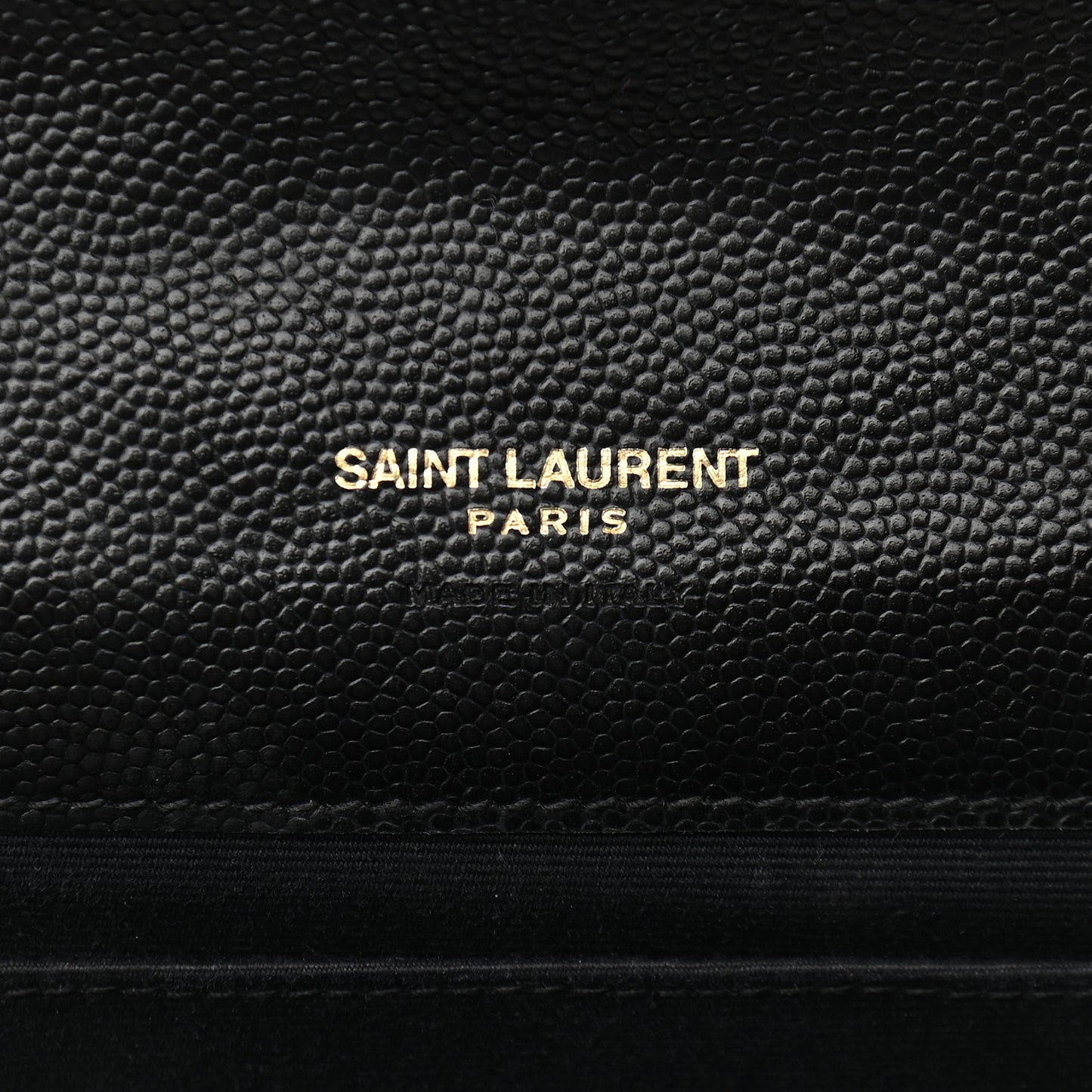 Grain De Poudre Matelasse Chevron Monogram Envelope Clutch Black