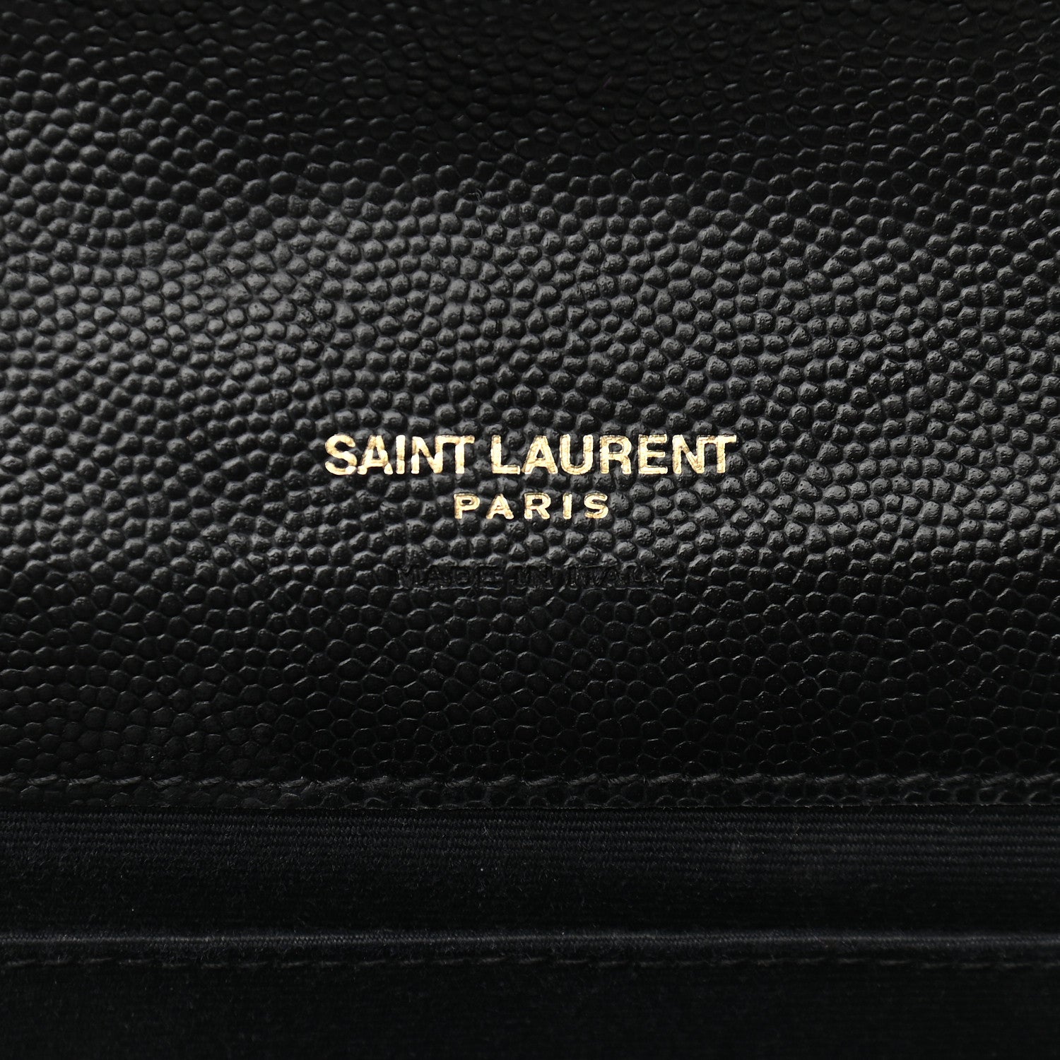 Saint Laurent Grain De Poudre Matelasse Chevron Monogram Envelope Clutch Black 6 of 10
