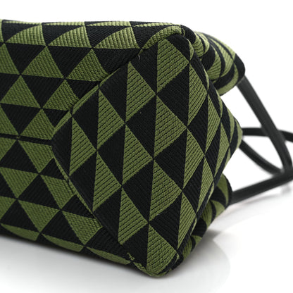 Prada Jacquard Triangolo Symbole Embroidered Small Shoulder Bag Black Edera 9 of 9