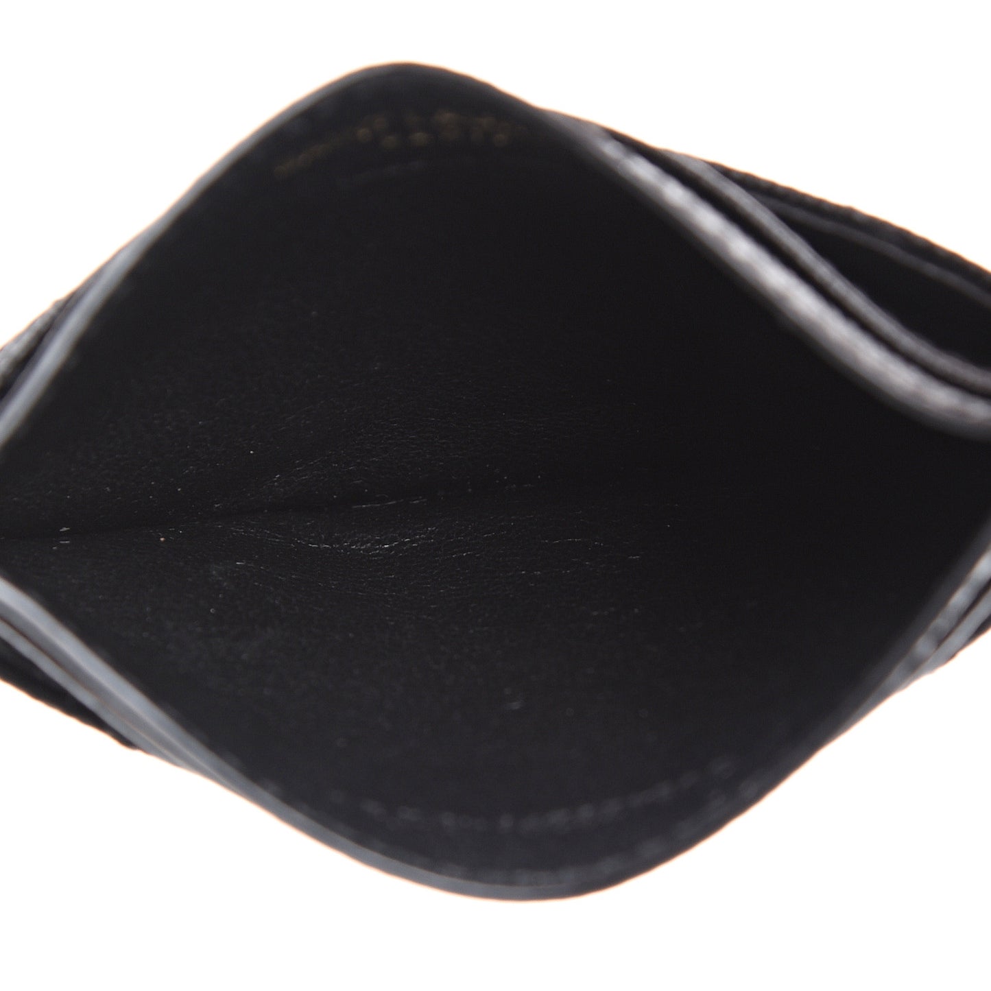 Grain De Poudre Matelasse Chevron Monogram Credit Card Case Black