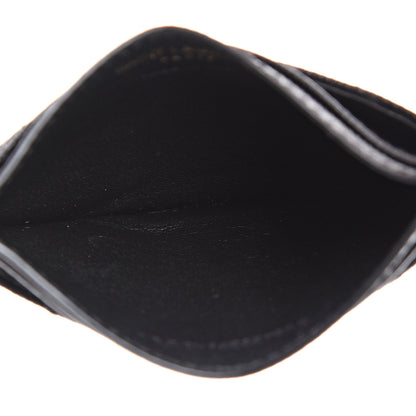Saint Laurent Grain De Poudre Matelasse Chevron Monogram Credit Card Case Black 4 of 7