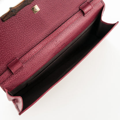 Gucci Monogram Bamboo Bar Clutch Red 5 of 6