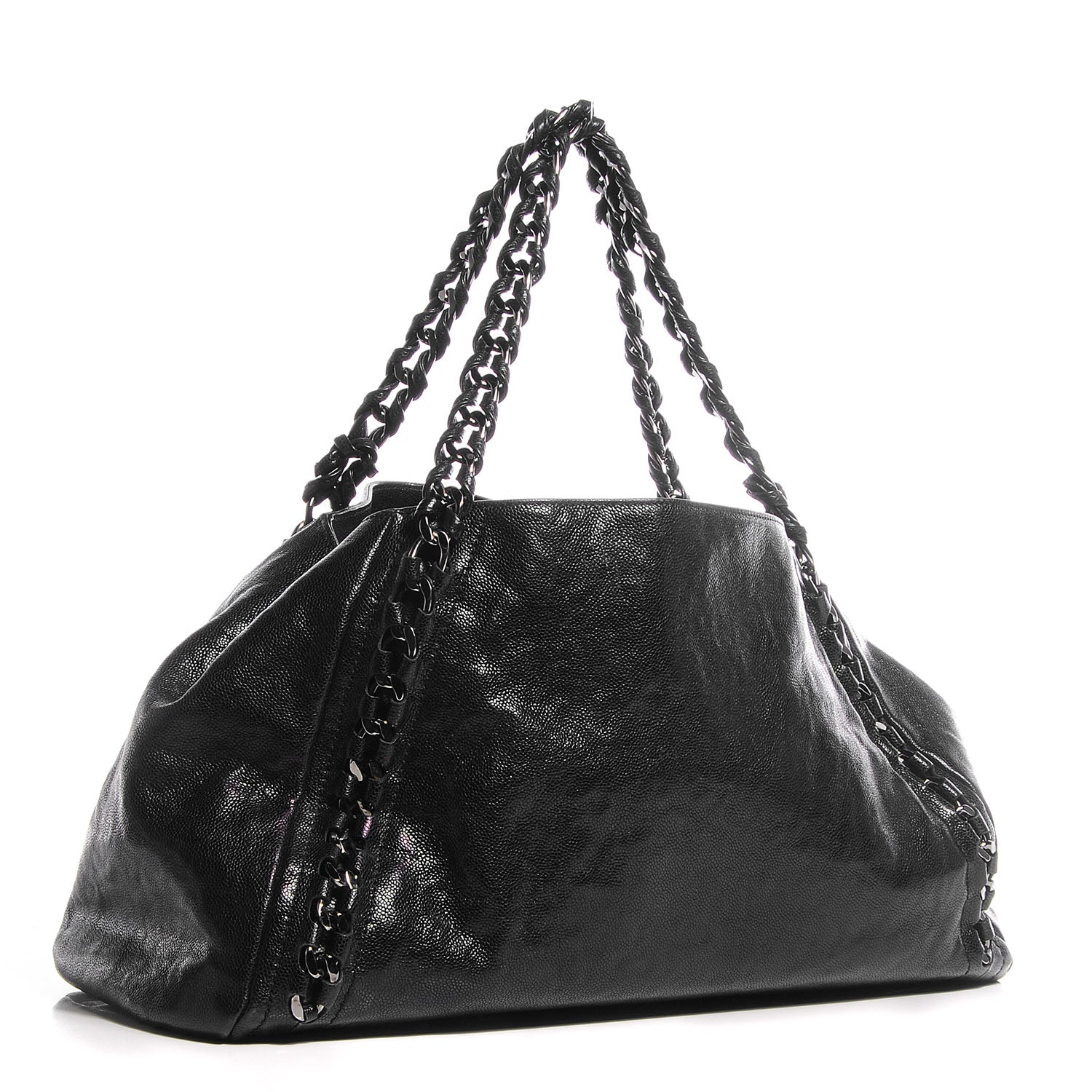 Chanel Glazed Caviar East West Large Modern Chain Tote Black 3 of 7