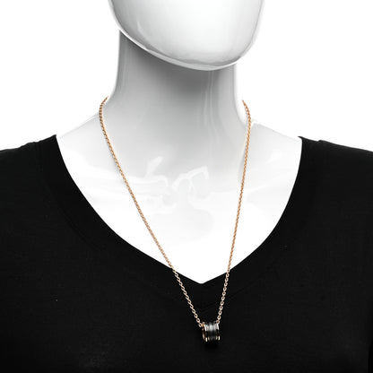 Bulgari 18K Rose Gold Black Matte Ceramic B.Zero1 Pendant Necklace 2 of 5