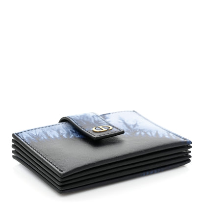 Christian Dior Calfskin Tie Dye Lady Dior 5-Gusset Card Holder Blue Multicolor 4 of 12