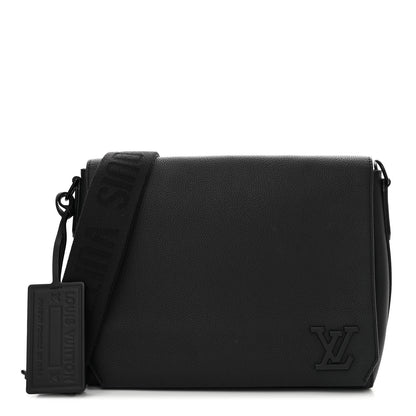 Louis Vuitton Calfskin Aerogram Takeoff Messenger Black 1 of 10