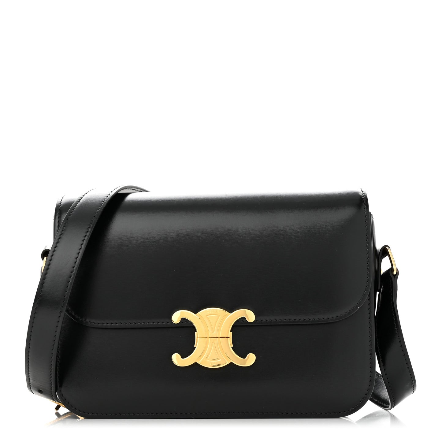 Shiny Calfskin Medium Triomphe Black