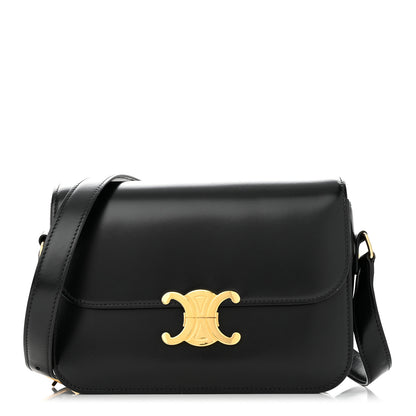 Celine Shiny Calfskin Medium Triomphe Black 1 of 12
