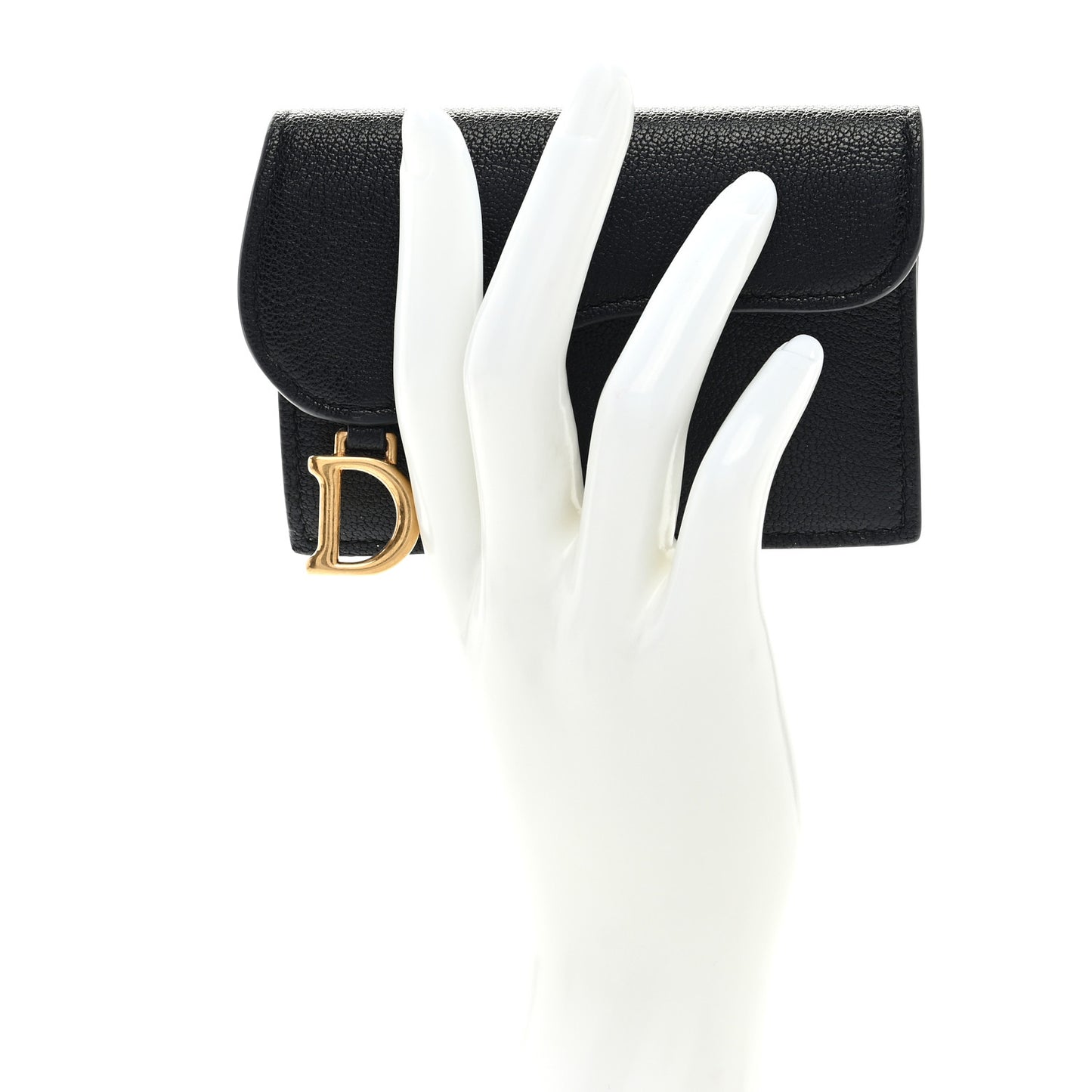 Goatskin Saddle Card Holder Black