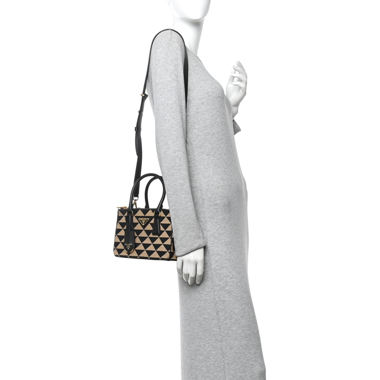 Prada Jacquard Saffiano Triangolo Symbole Embroidered Mini