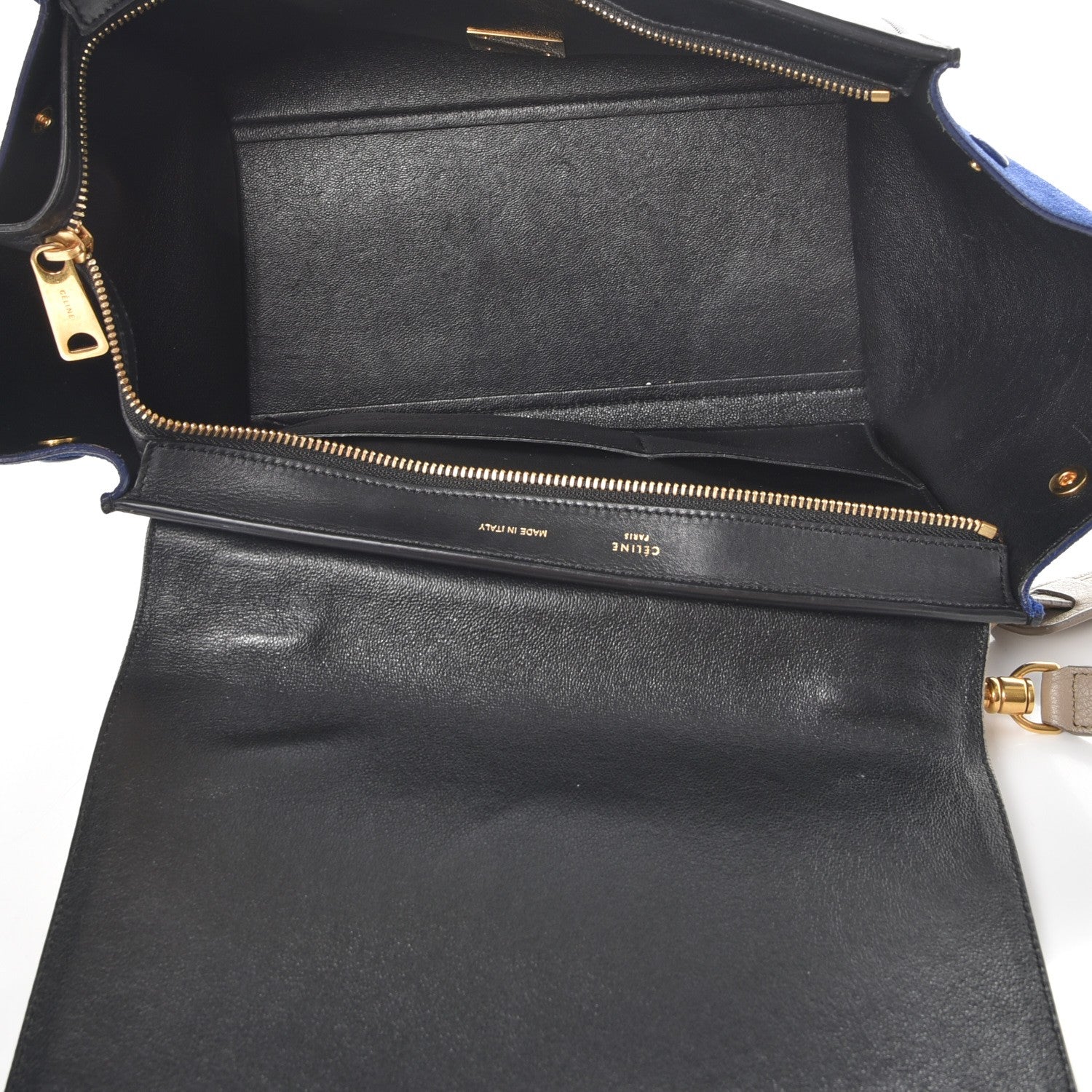 Celine Textured Calfskin Suede Small Tri-Color Trapeze Sand 6 of 9