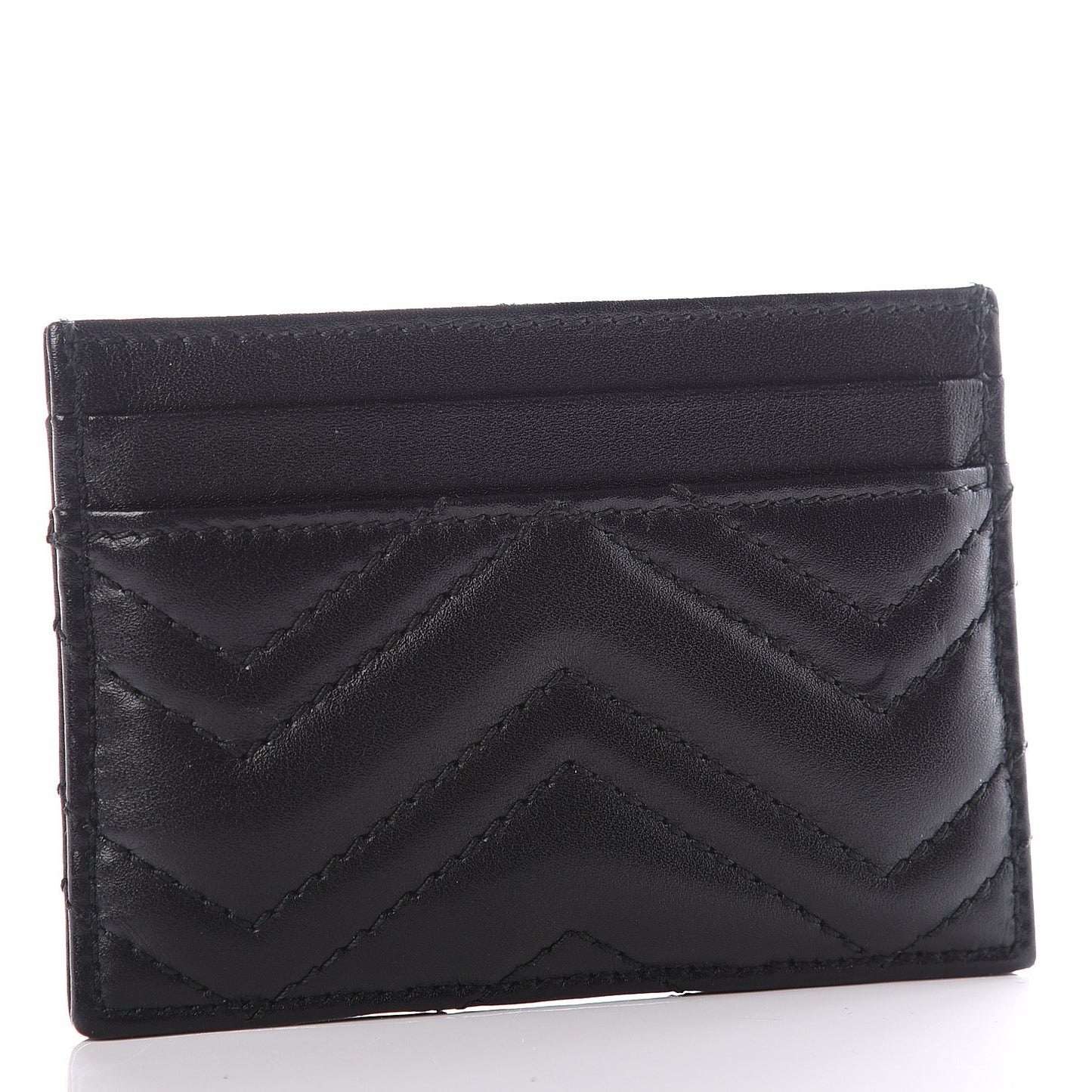 Calfskin Matelasse GG Marmont Card Holder Black