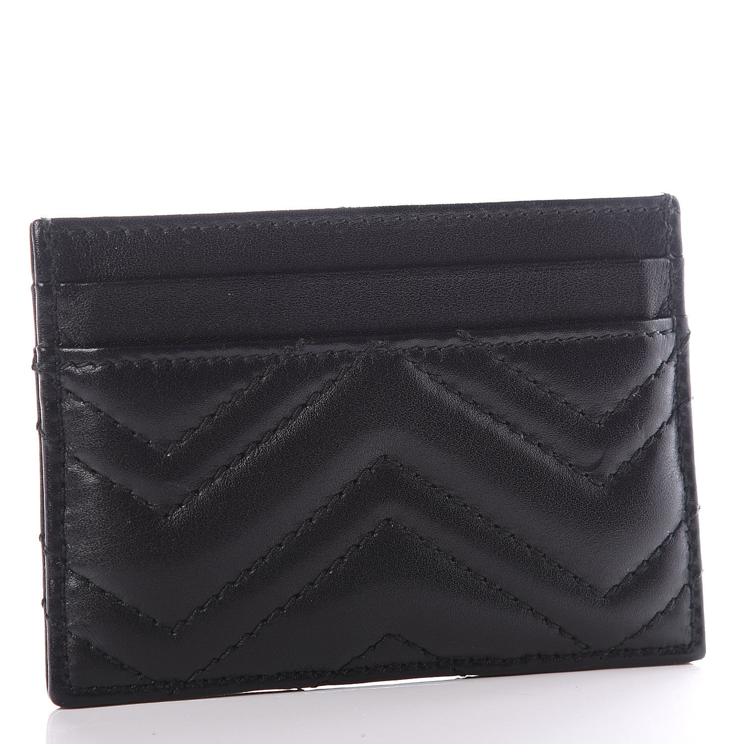 Gucci Calfskin Matelasse GG Marmont Card Holder Black 2 of 9