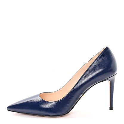 Prada Saffiano Vernice Pumps 38 Royal 1 of 9