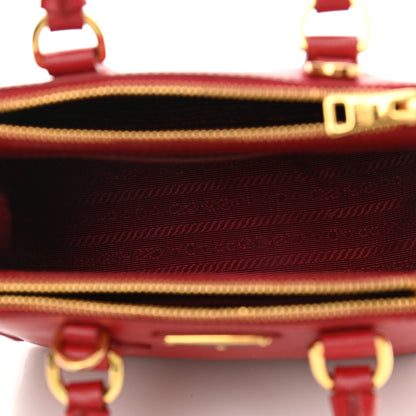 Prada Saffiano Lux Micro Galleria Double Zip Tote Fuoco 5 of 10