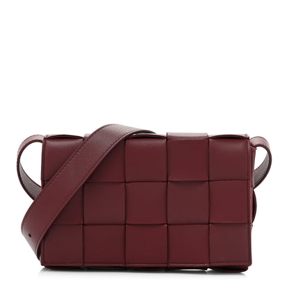 Bottega Veneta Lambskin Maxi Intrecciato Cassette Crossbody Bag Bordeaux 1 of 11