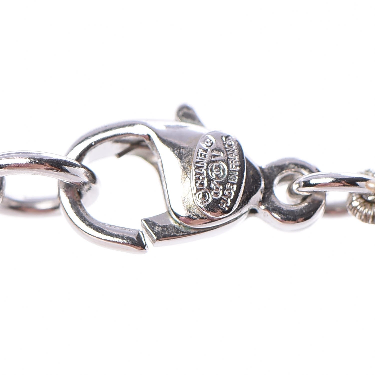 Chanel Pearl CC Long Necklace Silver 4 of 5