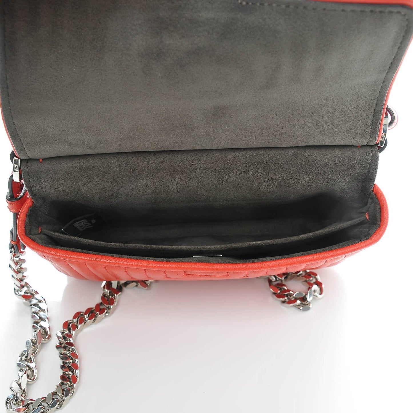 Shiny Nappa Trapuntata Micro Double Baguette Papavero