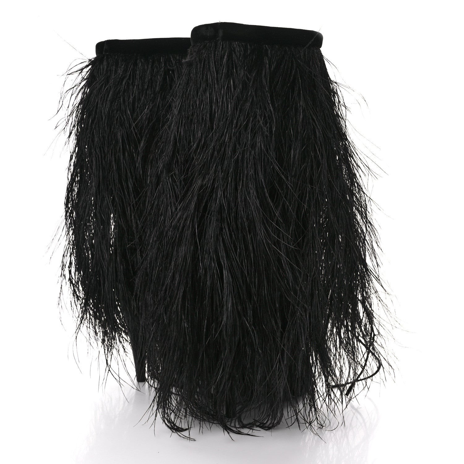 Saint Laurent Velluto Master Ostrich Yeti 110 Short Boots 37 Black 4 of 8