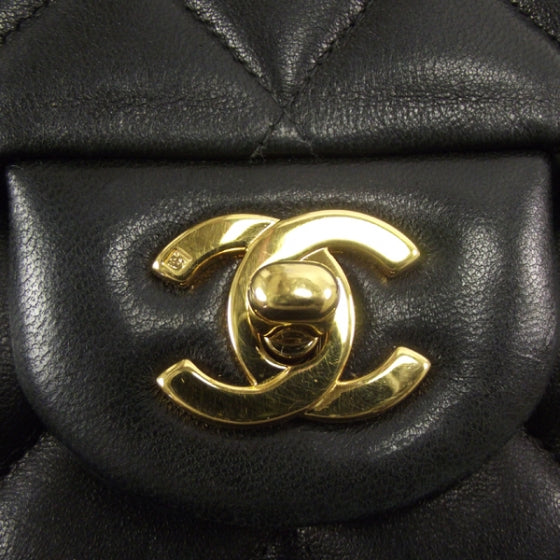 Lambskin Quilted Backpack Black