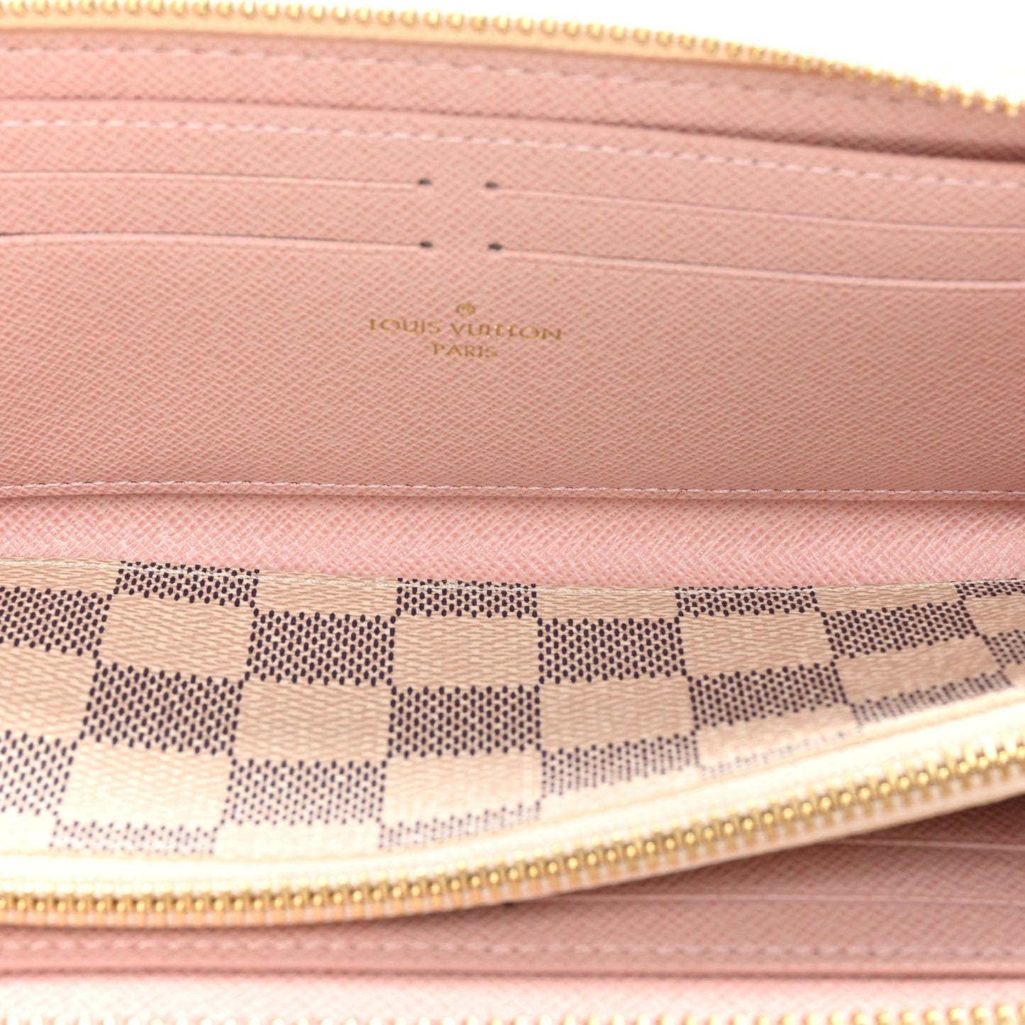 Damier Azur Clemence Wallet Rose Ballerine