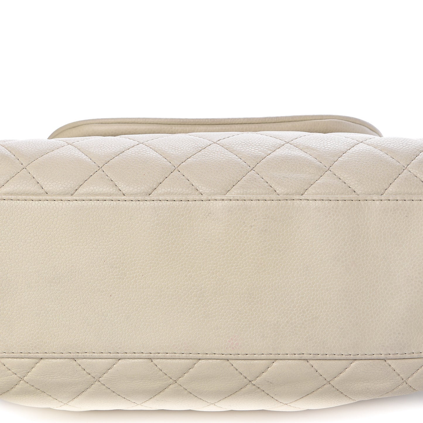 Caviar Quilted Timeless Accordion Flap Dark White